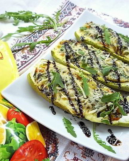 Рецепт кабачков фаршированных грибами и кускусом