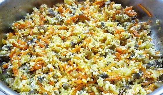 кабачки фаршированные грибами и кускусом