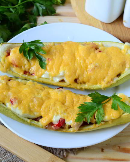 Рецепт кабачков, фаршированных куриной грудкой