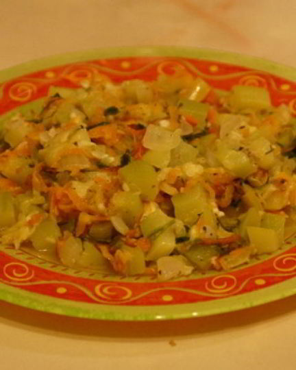 Рецепт кабачков тушеных с овощами