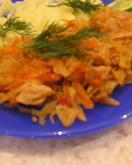 Рецепт капусты, тушенной со свининой