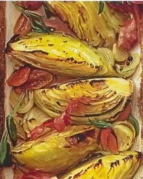 Капуста, запеченная дольками