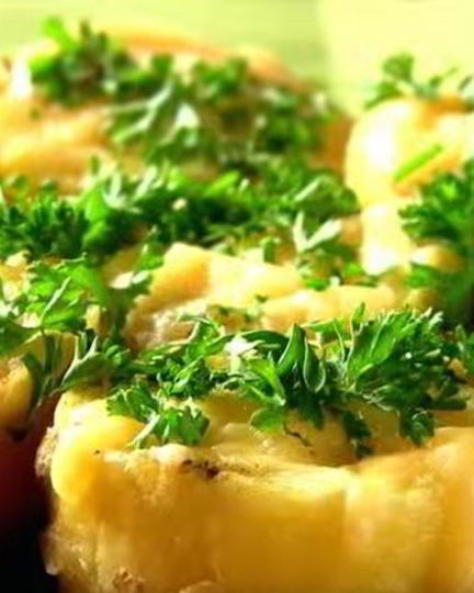 Рецепт картошки, фаршированной перепелиными яйцами