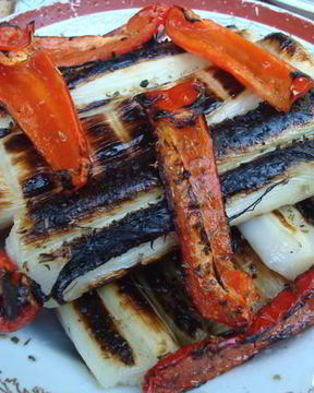 Лук-порей на гриле