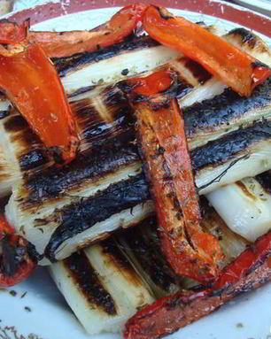 Лук-порей на гриле