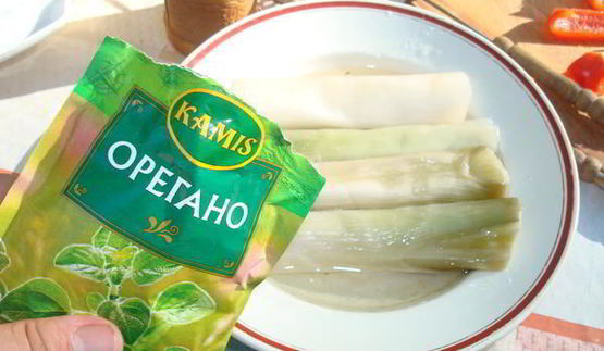 лук-порей на гриле