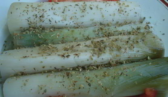 лук-порей на гриле