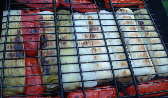 лук-порей на гриле