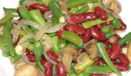 спаржевая фасоль с грибами