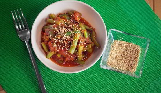 стручковая фасоль в томатном соусе