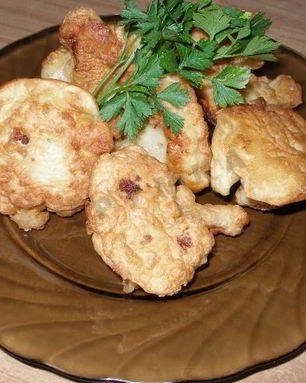 Цветная капуста в кляре на газированной минеральной воде