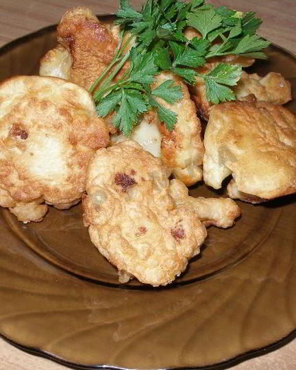 Рецепт цветной капусты в кляре на газированной минеральной воде