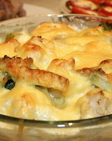 Рецепт цветной капусты, запеченной под соусом