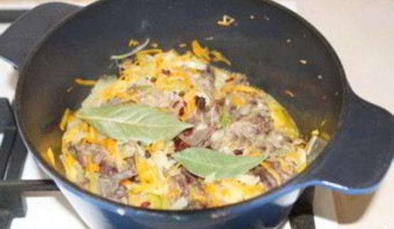 тушеная капуста с уткой