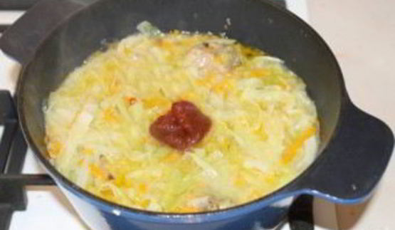 тушеная капуста с уткой