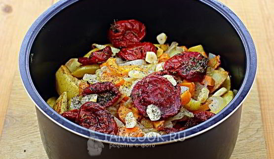 тушеная картошка с курицей