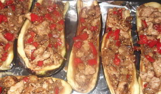 запеченые лодочки из баклажан