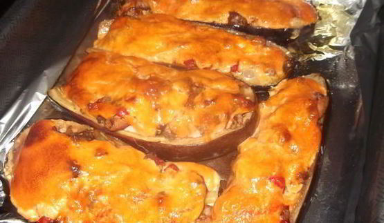 запеченые лодочки из баклажан