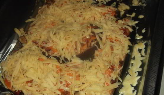 запеченые лодочки из баклажан