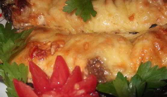 запеченые лодочки из баклажан