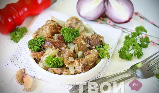 куриная печень, жареная с луком