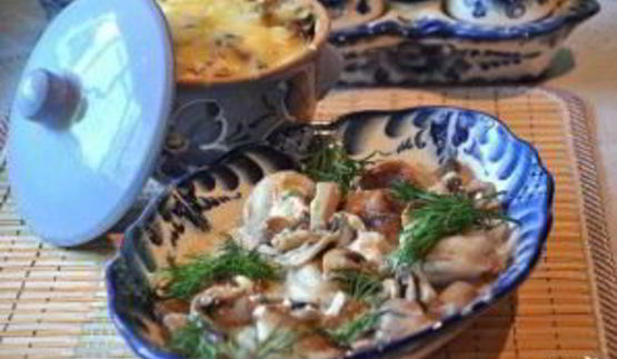 пельмени в горшочках