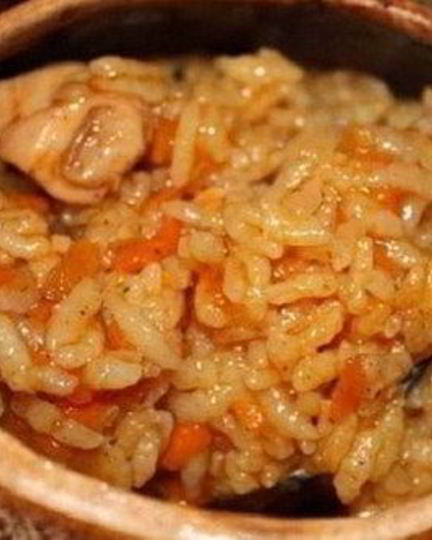 Рецепт куриного плова с карри в горшочках