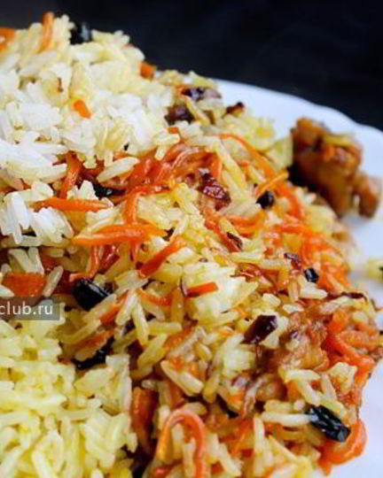 Рецепт откидного плова с курицей и курагой