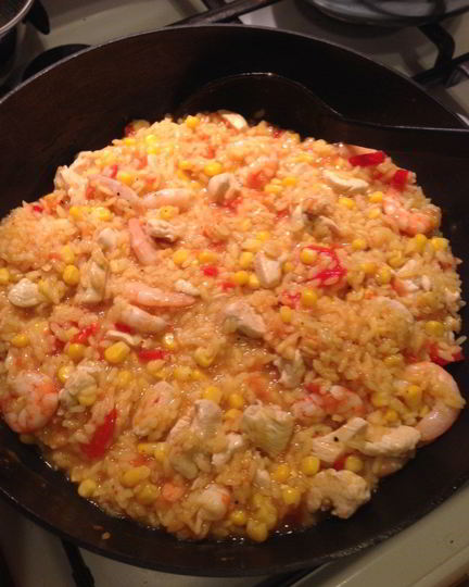 Рецепт паэльи с креветками