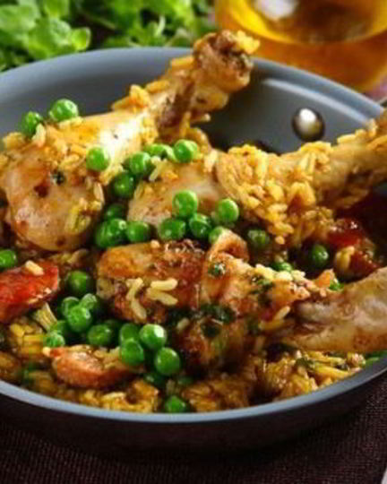 Рецепт паэльи с куриными ножками и овощами