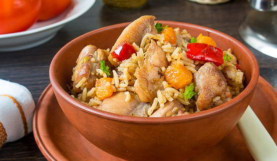 пилав с курицей и тыквой