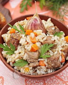 Плов с говядиной на сковороде