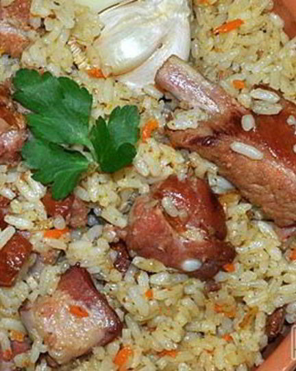 Рецепт плова с копчеными ребрышками