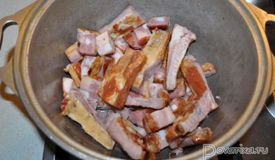 плов с копчеными ребрышками