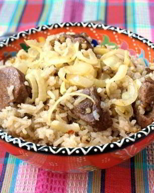 Плов с машем и телятиной