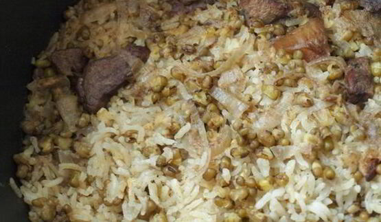 плов с машем и телятиной