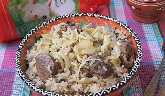 плов с машем и телятиной