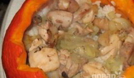 плов с тыквой и курицей