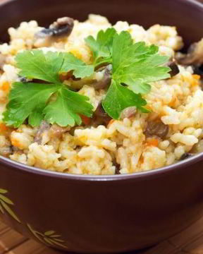 Плов со свежими грибами