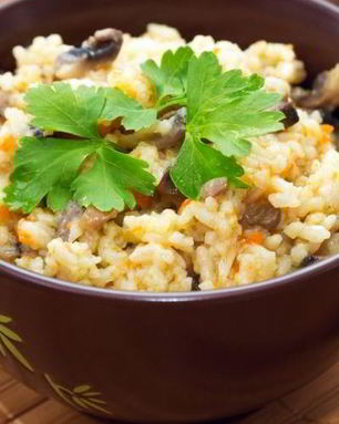 Плов со свежими грибами