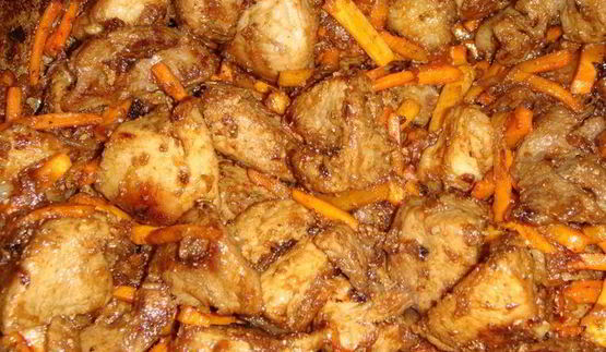 плов со свининой и яблоками