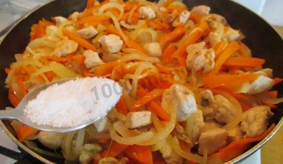 плов в кастрюле с курицей