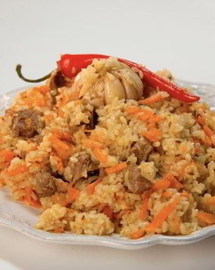 Плов в казане из говядины