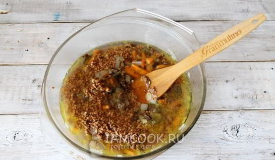 постный плов из гречки с опятами