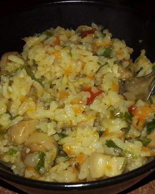 Постный плов с грибами