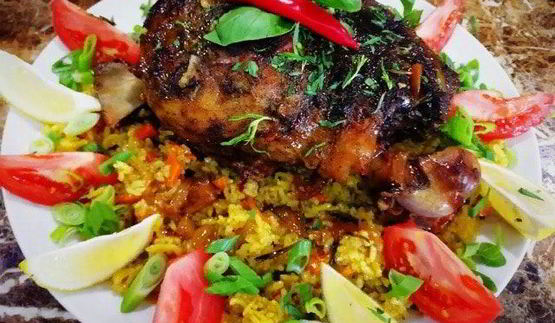 разобранный плов с бараниной