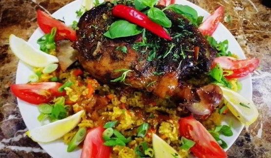 разобранный плов с бараниной