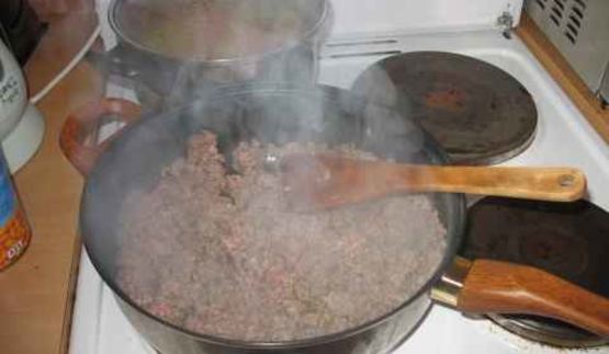 подливка из фарша с картофельно-морковным пюре