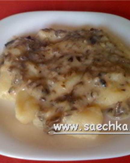 Рецепт постных картофельных клецек с грибами