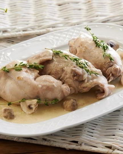 Рецепт фрикасе из кролика с белым вином